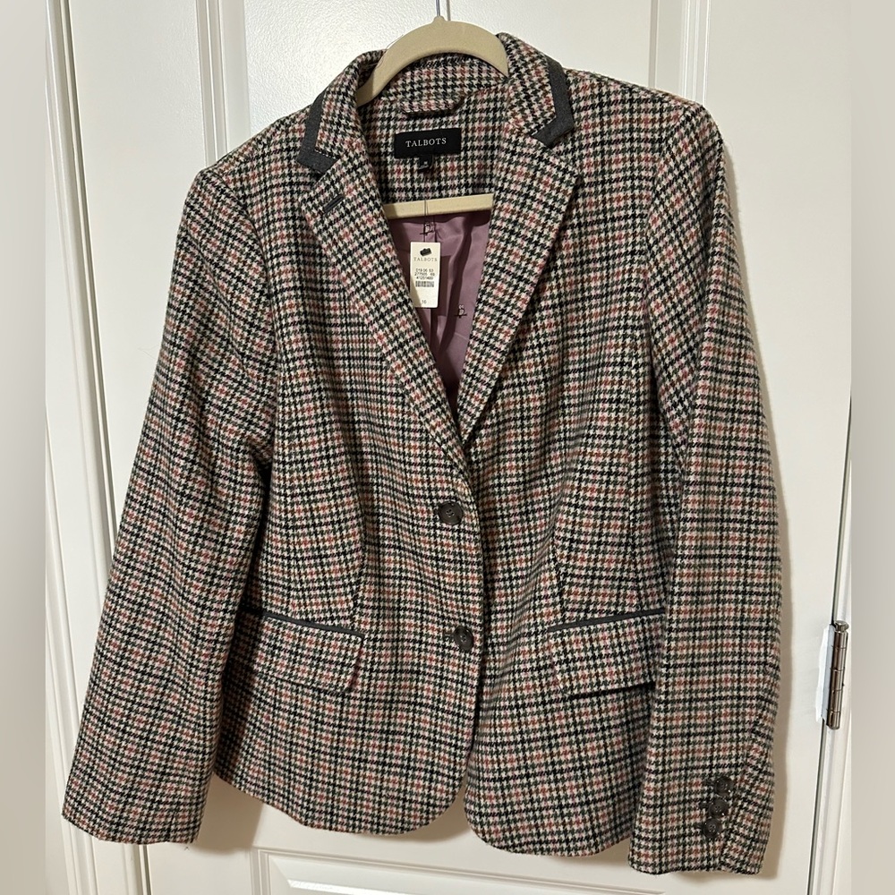 Talbots Plaid Wool Blazer NWT